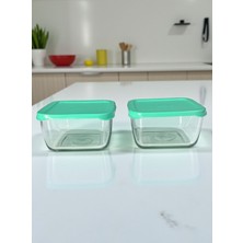 Paşabahçe Cam Saklama Kabı 2li Kahvaltılık Yemeklik Saklama Kabı Kahvaltılık Cam Kase 760CC