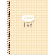 Keskin Color Keskin 16,5*22,5 Pötikare Çizgili Spiralli Sert Kapak Defter- Sarı