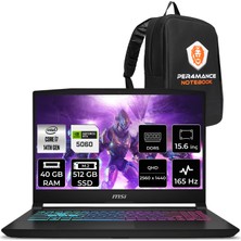 MSI Msı Katana 15 Intel Core I7 14650HX 40GB 512GB SSD RTX5060/8GB 115W 15.6" Qhd 165Hz Fdos Taşınabilir Bilgisayar & Per4 Çanta B14WFK817XTRP326