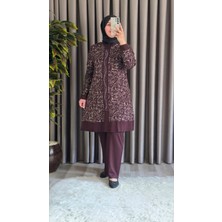 Elmas Tesettür Kadın Giyim Şerit Desenli Samira Takım