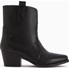 Limoya Erica Siyah Topuklu Western Kadın Bot