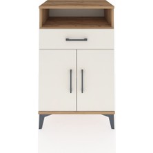 Dienni Hyperion Komodin 2 Raflı Tek Çekmeceli 2 Kapaklı 60X44X96 Çam-Aytaşı
