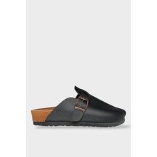 Liger Unisex Toka Detaylı Mantar Anatomik Tabanlı Terlik  Siyah
