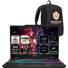 MSI Msı Cyborg 15 Intel Core I7 13620H 80GB 1tb SSD RTX5060/8GB 15.6" Fhd 144Hz Fdos Taşınabilir Bilgisayar & Per4 Çanta B13WFKG490XTRP345