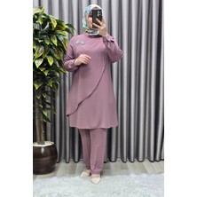 Elmas Tesettür Kadın Tesettür Giyim Büyük Beden Çağla Krep Ikili Takım