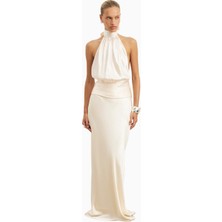 Because Of Alice Crushed Satin Bias Cut Maxi Kadın Etek