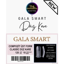 Gala Smart Düz Kare Üst Form Tips Poly Jel Kalıp Çıkarılabilir Gel Tips 120LI Protez Tırnak Uzatma