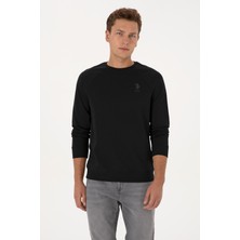 U.S. Polo Assn. Erkek Regular Fit Bisiklet Yaka Siyah Basic Sweatshirt 50308103-VR046