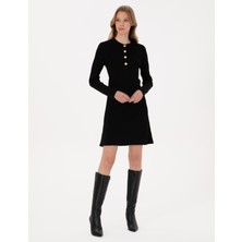Pierre Cardin Kadın Siyah A Kesim Triko Elbise 50311039-VR046