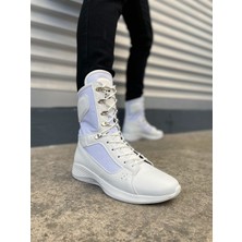 Joy Ayakkabı JY799 Verton Bağcıklı Ortopedik Taban Günlük Cilt Erkek Askeri Postal Bot Cbt Beyaz