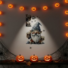 Poebgo Family's Gotik Cüce ve Kafatası Halloween Duvar Sticker Seti