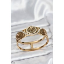 Clariss 316L Çelik Gold Renk Yaşam Ağacı Modelli Kadın Kelepçe Bileklik