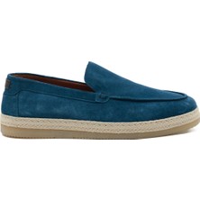 Tuna Hakiki Süet Deri Lacivert Loafer Erkek Ayakkabı - Kauçuk Taban - 4154