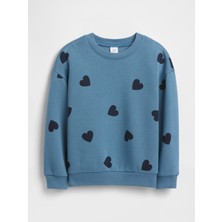 Gap Kız Bebek Mavi Grafik Baskılı Sweatshirt