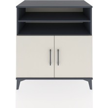 Dienni Hyperion Şifonyer 4 Raflı 2 Kapaklı 88X44X96 Antrasit-Aytaşı