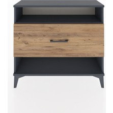 Dienni Arges Şifonyer Tek Raflı Tek Çekmeceli 88X30X80 Antrasit-Çam