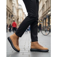 Ebrus Trend ET0713 Bağcıklı Yüksek Taba Süet Siyah Taban Erkek Tarz Spor Bot