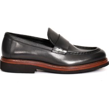 Tuna Hakiki Deri Siyah Loafer Erkek Ayakkabı Eva Taban - 3524