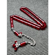 Ateş Kehribar Kesme Model 925 Ayar Gümüş Tesbih