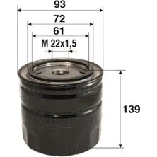 Valeo 586055 Yag Filtresi 1109AS 1109Y5 1109Y6