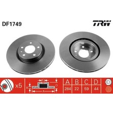 TRW DF1749 Fren Diski On 0060653478 0060658565 0060813443 (2 Adet Fiyatıdır)