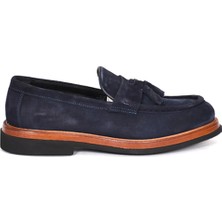 Tuna Hakiki Süet Deri Loafer Lacivert Erkek Ayakkabı Eva Taban - 4025