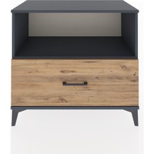 Dienni Hyperion Şifonyer Tek Raflı Tek Çekmeceli 88X44X80 Antrasit-Çam