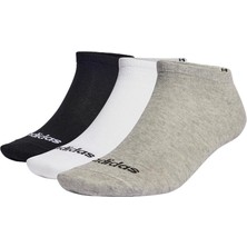 Longstreet12 ADİDAS T LIN LOW 3P IC1300 Unisex MGREYH/WHITE/BLACK Çorap
