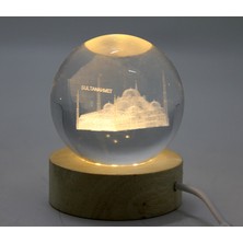 3D Istanbul Temalı Kristal Cam Küre LED Lamba Model 1
