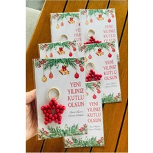 Emtory Home 5 Yılınız Kutlu Olsun Kartlı Hediyelik Anahtarlık - Kırmızı Ahşap Çok Amaçlı Kullanım