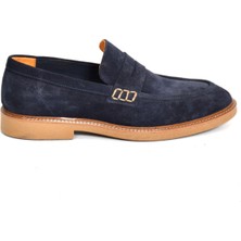 Tuna Hakiki Süet Deri Lacivert Loafer Erkek Ayakkabı - 242023
