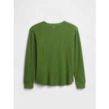 Gap Erkek Çocuk Yeşil Waffle-Knit T-Shirt