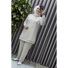 Elmas Tesettür Kadın Tesettür Giyim Büyük Beden Kapşonlu Spor Ikili Takım