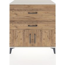 Dienni Hyperion Şifonyer Tek Raflı 2 Çekmeceli 2 Kapaklı 88X44X96 Aytaşı-Çam