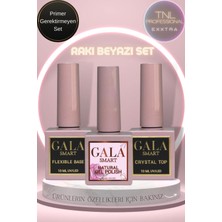 Tnl Professional Rakı Beyazı Kalıcı Oje Güçlendirici Flexible Base Parlak Crystal Top Coat Set Tırnak Seti Gala Smart