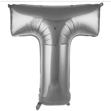 Sinda T-Harfi Folyo Balon Gümüş Rengi 76 cm