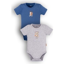 Overoz Organik %100 Pamuk Sincap Koala  2'li Bebek Body Set Çıtçıtlı Zıbın Ikili 5876-5877-M