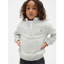Gap Erkek Bebek Gri Baby & Toddler VintageSoft Yarım Fermuarlı Pullover