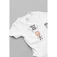 Overoz Organik %100 Pamuk Patron Bebek Panik Yok Amcam Halleder Bebek Body Kısa Kollu Badi Zıbın 5183