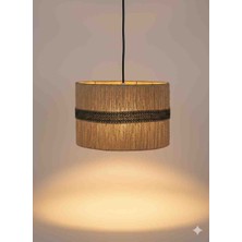 Dude Home Şerit Detaylı Jut Avize, Salon Avizesi, Balkon Avizesi, Antre Avize