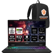 MSI Msı Cyborg 15 Intel Core I7 13620H 128GB 4tb SSD RTX5060/8GB 15.6" Fhd 144Hz W11P Taşınabilir Bilgisayar & Per4 Çanta B13WFKG490XTRP479