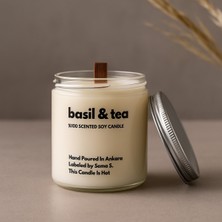 Basement : Basil & Tea : Cam Kavanozda Kokulu %100 Soya Mum (Reyhan, Bergamot, Siyah Çay, Ylang Ylang)