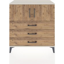 Dienni Hyperion Şifonyer Tek Raflı 3 Çekmeceli 2 Kapaklı 88X44X96 Aytaşı-Çam
