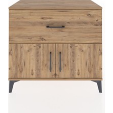 Dienni Hyperion Şifonyer Tek Raflı Tek Çekmeceli 2 Kapaklı 88X44X80 Çam-Çam