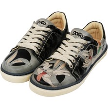 Dogo Kadın Vegan Deri Siyah Sneakers - Warner Bros Bugs Bunny Playful Bugs Tasarım