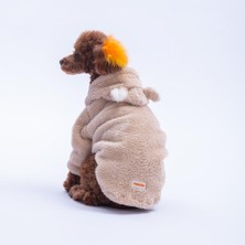 Pawstar Bej Lucca Teddy Hoodie  Ayı Kulaklı Peluş Köpek Kıyafeti Kedi Kıyafeti Köpek Sweati