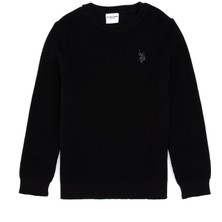 U.S. Polo Assn. Kız Çocuk Siyah Bisiklet Yaka Basic Kazak 50316842-VR046