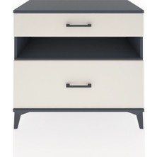 Dienni Hyperion Şifonyer Tek Raflı 2 Çekmeceli 88X44X80 Antrasit-Aytaşı