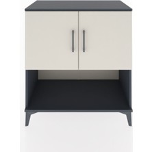 Dienni Hyperion Şifonyer 2 Raflı 2 Kapaklı 88X44X96 Antrasit-Aytaşı