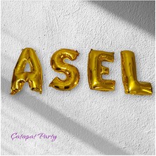 Sinda Folyo Balon Seti - Kişiye Özel Yazılı Folyo Harf Seti - Gold Rengi - 40 cm